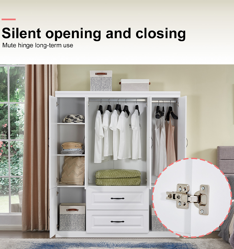XL Solid Wood withe Bedroom Cabinet
